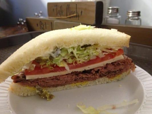 Roast beef sandwich with sourdough bread. Amazing!!!