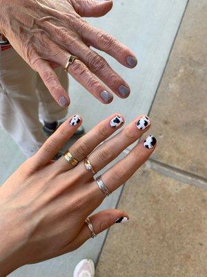 cow print nails by rachel