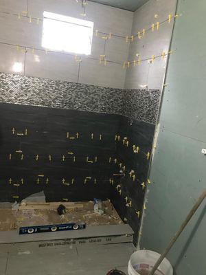 Bathroom tile installation