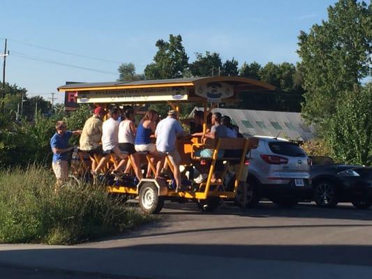 Saw this group pull in to Blue Stallion Brewing Company just now!