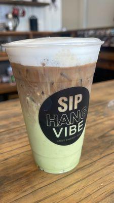 Iced Matcha with Espresso shot