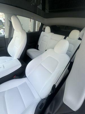 Beautiful Tesla interior was plus foam works Wash.