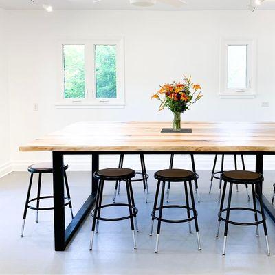 The love I have for this workshop table is very real... made locally from hard maple and big enough to fit the whole crew! ✨