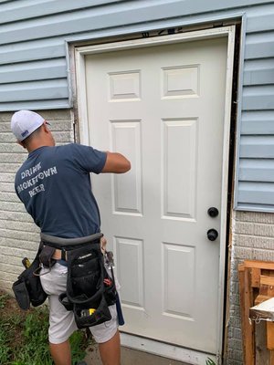 We waterproof exterior doors to prevent rot.