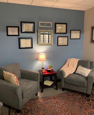 Our comfortable, safe therapy room!