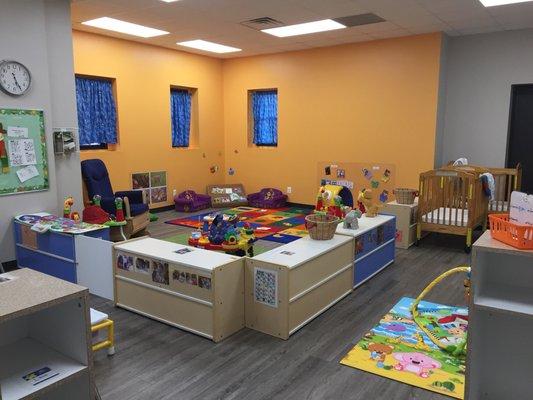 The infant room is brand new and immaculate with a low ratio of 1 adult to 3 babies.