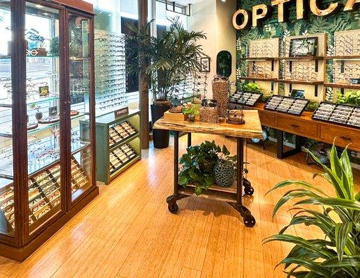 Interior view of Urban Optiks Optometry's optical boutique.