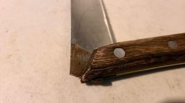 Broken Mac Knife. Mac does not have a lifetime warranty unlike most stainless steel knives. Out of warranty and you are out of luck.