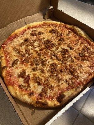 Large meatball pizza