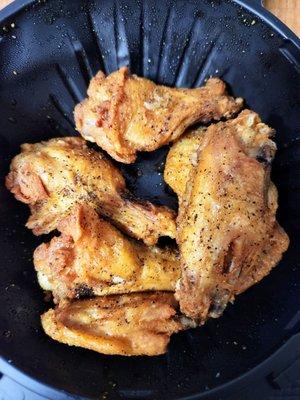 Lemon pepper dry rub chicken wings - The best of the five flavors I've tried. Perfectly balaced flavor.