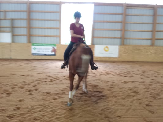 First time on a reining horse and already spinning!