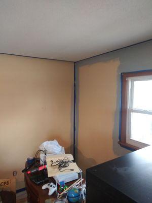 Before photo of accent wall