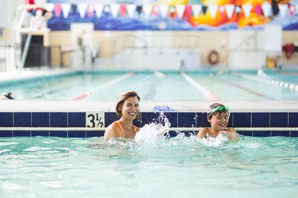 The Presidio Y pool features a large pool for rec swim, lap swim and aqua classes, a small pool for families and a hot tub.