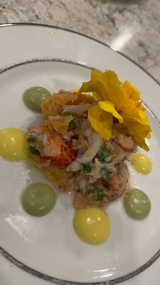 Cilantro Lime Lobster & Crab Ceviche w/ Avocado & Mango Puree