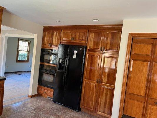 Interior cabinets staining