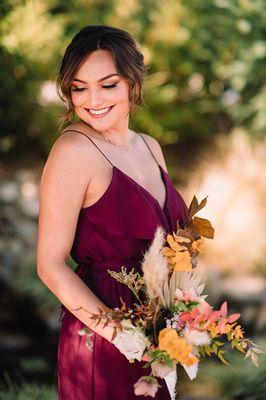 Bridesmaid makeup and hair