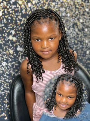 Kids knotless with curls