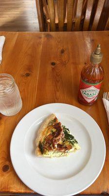 Bacon, sun dried tomato and smoked Gouda quiche