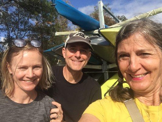 Satisfied paddlers after four hours on the water with Coastal Expeditions..it was an international group!