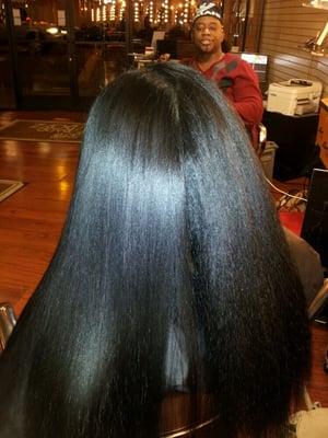 Natural hair silk.press