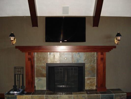 Master Bedroom TV Hang Above A Fireplace