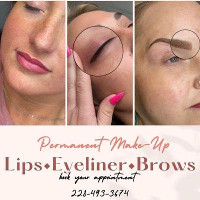 Permanent Makeup Services Available -     Lip Blushing - Microblading - Permanent Eyeliner