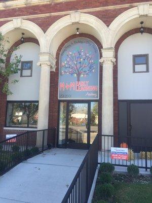 The front entrance to our new and expanded building is located on a quiet neighborhood street.