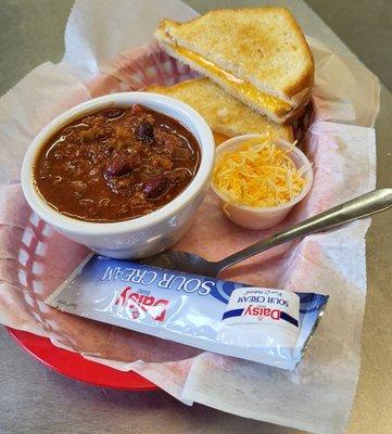 Chili and Grilled Cheese