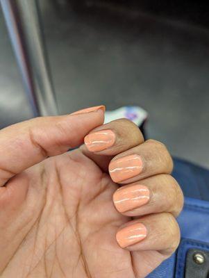 See through nail polish, not properly coated