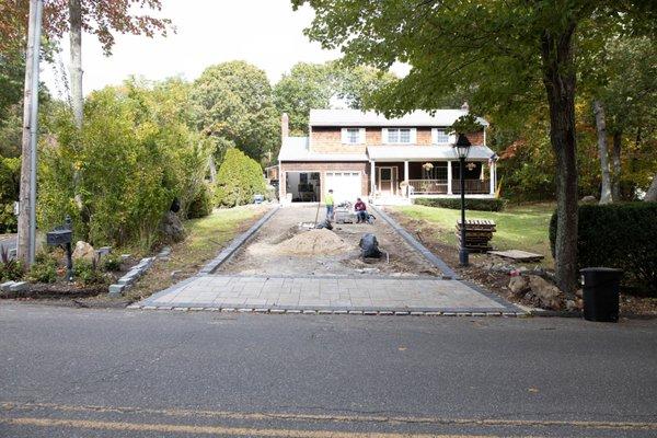 Driveway & walk-way in progress in Setauket, NY.