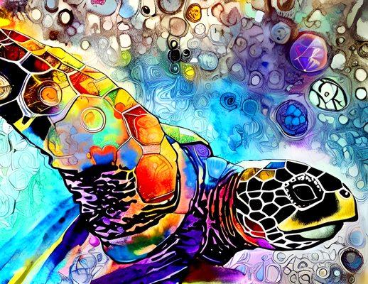 Colorful Turtle by Magikheart