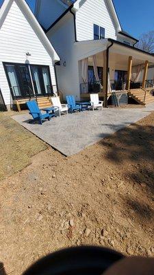 Stamped concrete patio