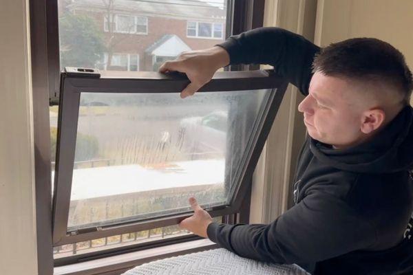 Removing a lower sash of a double hung window to replace the glass