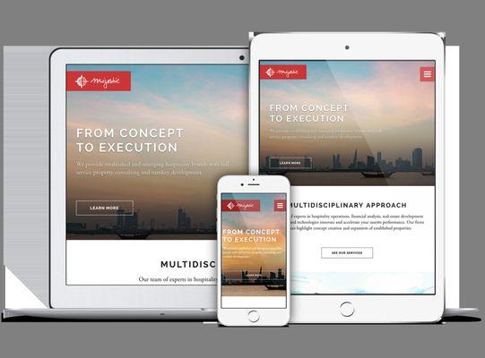 Responsive website design for Majestic Hospitality Group