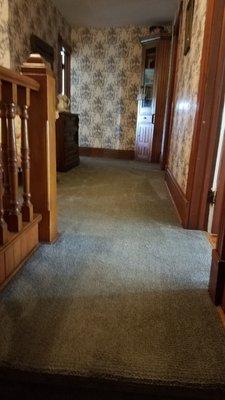 Upstairs hallway, newly carpeted