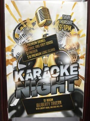 Karaoke night every THURSDAY