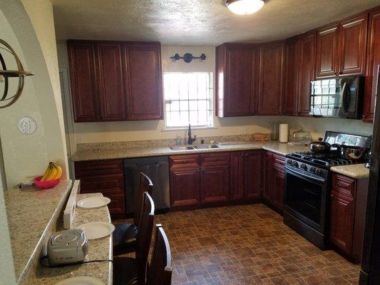 Kitchen view after Harvey remodel