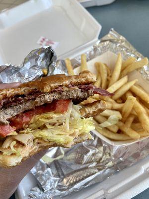 Pastrami Burger Combo ($10): fair tasting but fell a little flat (literally look at that bun).