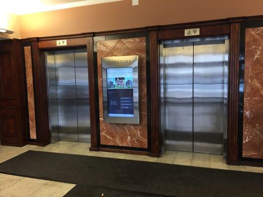 Elevators in the lobby.