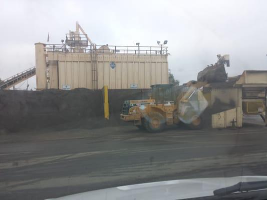 A loader loading rap for the plant been coming here for years