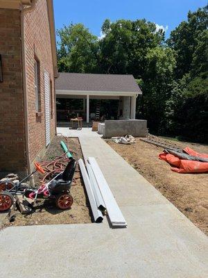 CONCRETE SIDEWALK & OUTSIDE COVERED PORCH