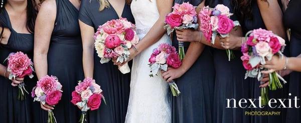 My bouquet and some of the bridesmaids.