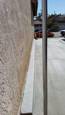 Residential concrete: side yard including curb. Rancho Cucamonga, CA