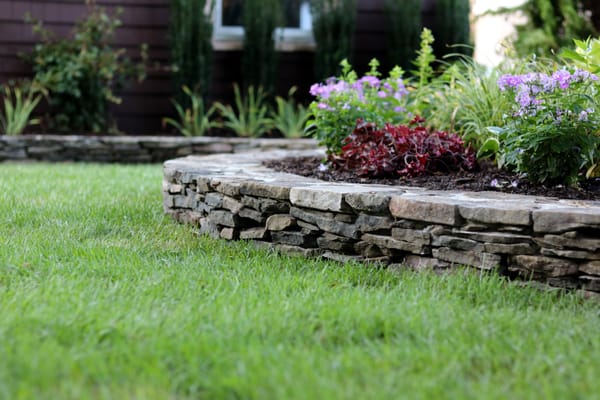 Curved Fieldstone Wall