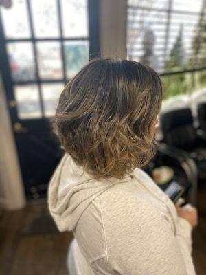 Root touch up , highlights, and haircut by Grace