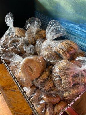 Lots of day-old bagels