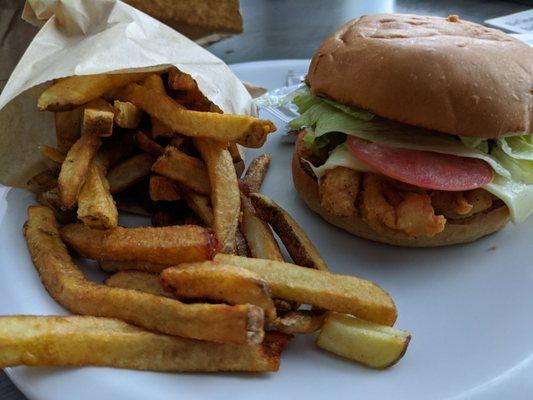 Chicken Deluxe and fries