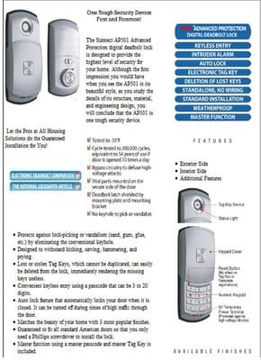 Sunnect; Digital Deadbolts.