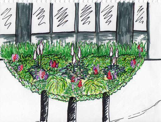 Garden Designs come complete with a drawing of the final gardening, images of each plant, description of design plan and estimated budget.