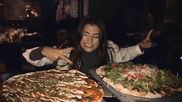 Red Sox Pizza (left) 10/10!!! Bianco (right) 8/10